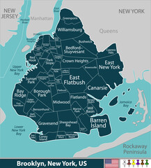 Brooklyn neighborhoods in New York, US