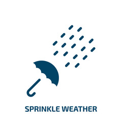 sprinkle weather icon from weather collection. Filled sprinkle weather, weather, rain glyph icons isolated on white background. Black vector sprinkle weather sign, symbol for web design and mobile