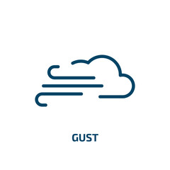 gust icon from weather collection. Filled gust, weather, wind glyph icons isolated on white background. Black vector gust sign, symbol for web design and mobile apps