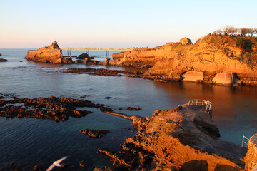 atlantic coast in biarritz at pays basque (france) 