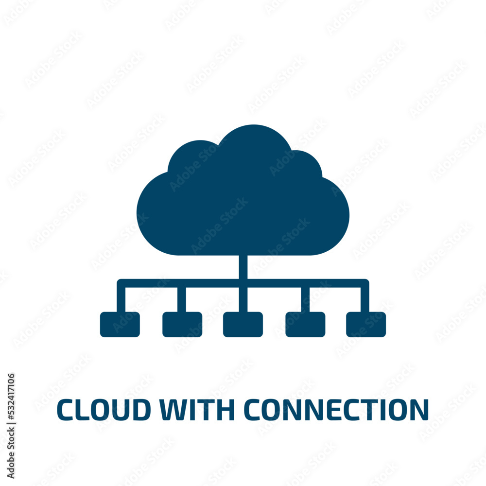 Poster cloud with connection icon from user interface collection. filled cloud with connection, cloud, conn