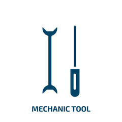 mechanic tool icon from user interface collection. Filled mechanic tool, mechanic, repair glyph icons isolated on white background. Black vector mechanic tool sign, symbol for web design and mobile
