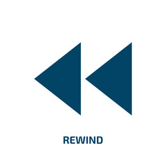 rewind symbol icon from user interface collection. Filled rewind symbol, circular, reload glyph icons isolated on white background. Black vector rewind symbol sign, symbol for web design and mobile