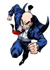 エネルギッシュにダッシュするビジネスマンのイラスト