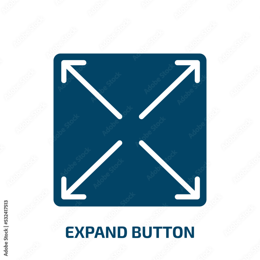 Poster expand button icon from user interface collection. filled expand button, button, expand glyph icons 