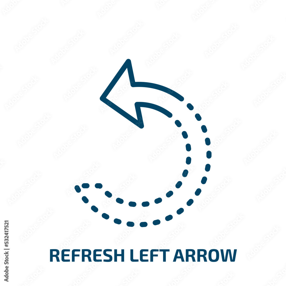 Poster refresh left arrow icon from user interface collection. filled refresh left arrow, next, back glyph 