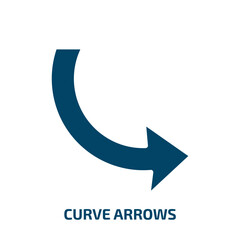 curve arrows icon from user interface collection. Filled curve arrows, cursor, arrow glyph icons isolated on white background. Black vector curve arrows sign, symbol for web design and mobile apps