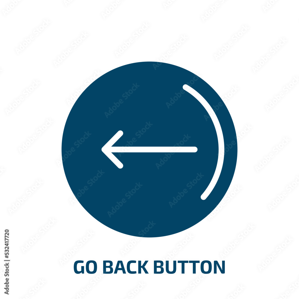 Poster go back button icon from user interface collection. filled go back button, arrow, back glyph icons i