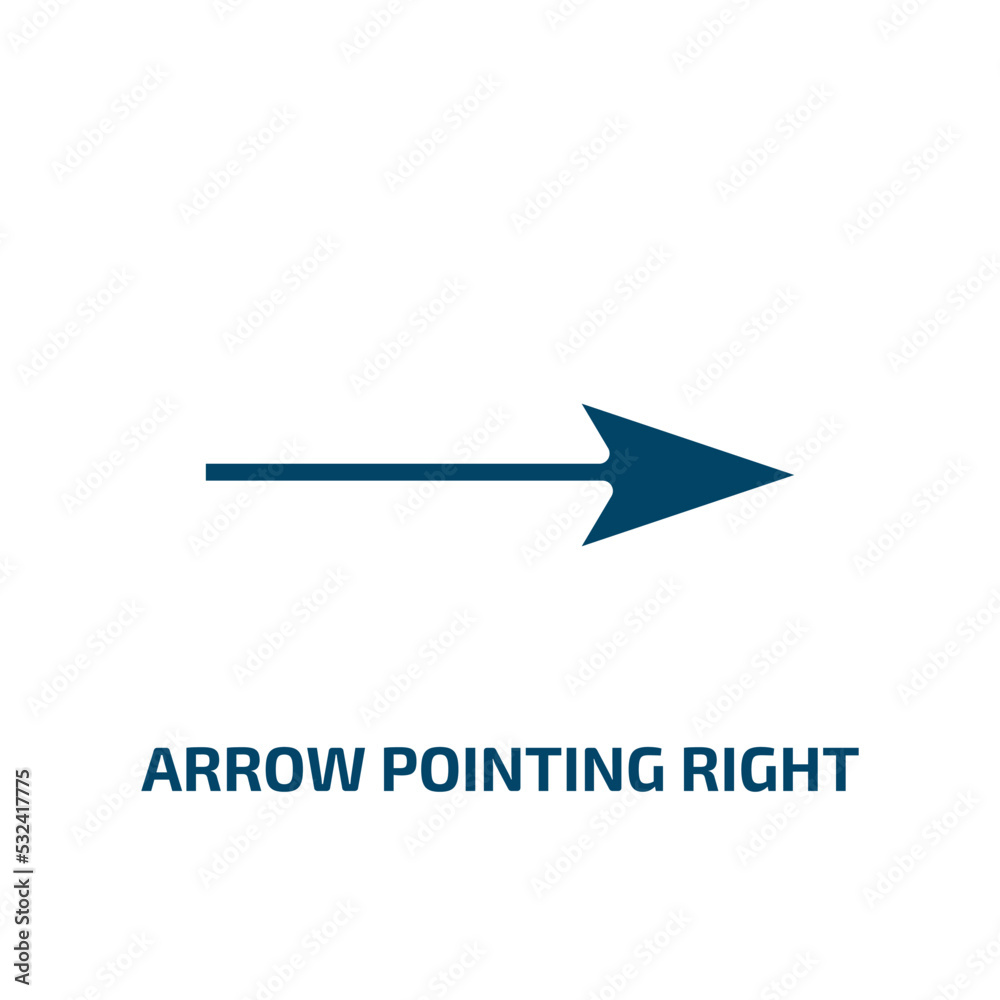 Poster arrow pointing right icon from user interface collection. filled arrow pointing right, cursor, arrow