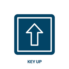 key up icon from user interface collection. Filled key up, key, internet glyph icons isolated on white background. Black vector key up sign, symbol for web design and mobile apps