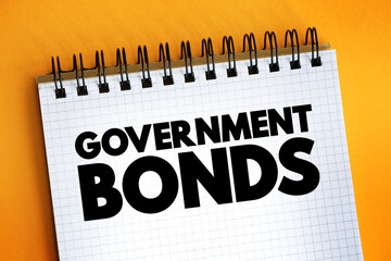 Government Bonds text on notepad, concept background