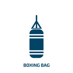 boxing bag icon from gym and fitness collection. Filled boxing bag, equipment, bag glyph icons isolated on white background. Black vector boxing bag sign, symbol for web design and mobile apps