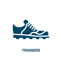 trainers icon from gym and fitness collection. Filled trainers, training, trainer glyph icons isolated on white background. Black vector trainers sign, symbol for web design and mobile apps