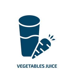 vegetables juice icon from gym and fitness collection. Filled vegetables juice, drink, food glyph icons isolated on white background. Black vector vegetables juice sign, symbol for web design and