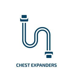 chest expanders icon from gym and fitness collection. Filled chest expanders, exercise, training glyph icons isolated on white background. Black vector chest expanders sign, symbol for web design and