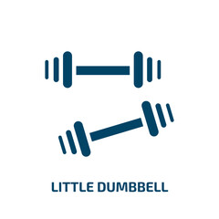 little dumbbell icon from gym and fitness collection. Filled little dumbbell, little, dumbbells glyph icons isolated on white background. Black vector little dumbbell sign, symbol for web design and