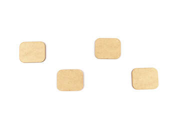 Workflow flowchart of business management concept, flow chart, diagram action plan processing with wooden plates on white background.