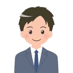 若いビジネスマンのバストアップイラスト 正面