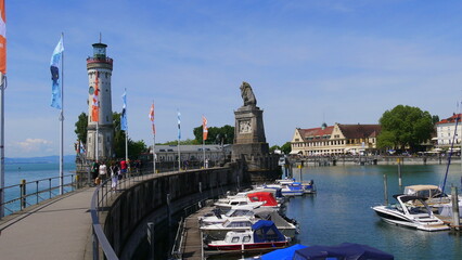 Hafeneinfahrt am Lindauer Hafen, Bodensee
