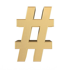 Obraz premium Gold 3d hashtag