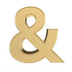 Gold 3d ampersand