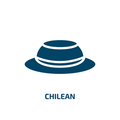 chilean icon from people collection. Filled chilean, chile, national glyph icons isolated on white background. Black vector chilean sign, symbol for web design and mobile apps