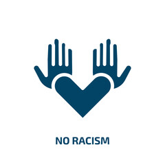 Fototapeta premium no racism icon from people collection. Filled no racism, human, discrimination glyph icons isolated on white background. Black vector no racism sign, symbol for web design and mobile apps