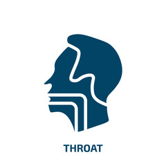 throat icon from people collection. Filled throat, medical, health glyph icons isolated on white background. Black vector throat sign, symbol for web design and mobile apps