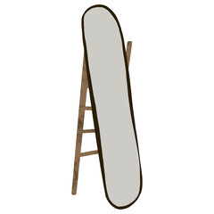 Stylish scandinavian apartment design elements. Cozy furnished living room, Flat cartoon illustration isolated on white background.