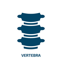 vertebra icon from medical collection. Filled vertebra, body, anatomy glyph icons isolated on white background. Black vector vertebra sign, symbol for web design and mobile apps - obrazy, fototapety, plakaty