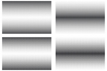 Halftone round dots set. Abstract halftone background.