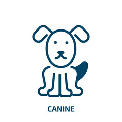 canine icon from medical collection. Filled canine, pet, dog glyph icons isolated on white background. Black vector canine sign, symbol for web design and mobile apps