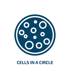 cells in a circle icon from medical collection. Filled cells in a circle, circle, cell glyph icons isolated on white background. Black vector cells in a circle sign, symbol for web design and mobile