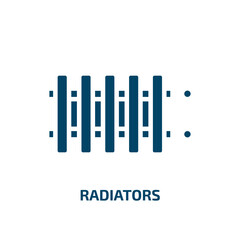 radiators icon from shapes collection. Filled radiators, radiation, radiator glyph icons isolated on white background. Black vector radiators sign, symbol for web design and mobile apps