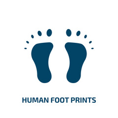 Fototapeta na wymiar human foot prints icon from shapes collection. Filled human foot prints, human, foot glyph icons isolated on white background. Black vector human foot prints sign, symbol for web design and mobile