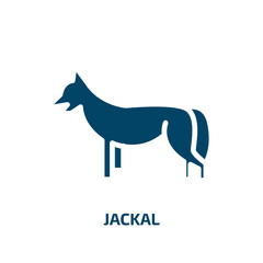 jackal icon from shapes collection. Filled jackal, animal, dog glyph icons isolated on white background. Black vector jackal sign, symbol for web design and mobile apps