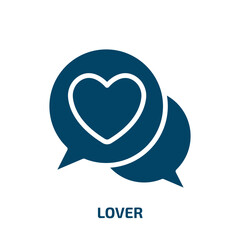lover icon from shapes collection. Filled lover, couple, happy glyph icons isolated on white background. Black vector lover sign, symbol for web design and mobile apps