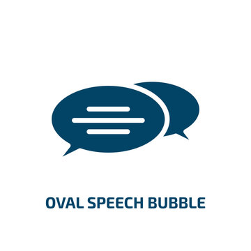 oval speech bubble icon from shapes collection. Filled oval speech bubble, bubble, speech glyph icons isolated on white background. Black vector oval speech bubble sign, symbol for web design and