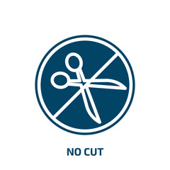 no cut icon from signs collection. Filled no cut, cut, shadow glyph icons isolated on white background. Black vector no cut sign, symbol for web design and mobile apps