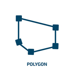 polygon icon from geometric figure collection. Filled polygon, geometric, network glyph icons isolated on white background. Black vector polygon sign, symbol for web design and mobile apps