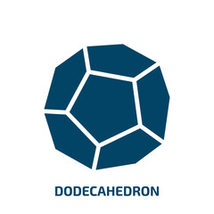 dodecahedron icon from geometry collection. Filled dodecahedron, cube, octahedron glyph icons isolated on white background. Black vector dodecahedron sign, symbol for web design and mobile apps