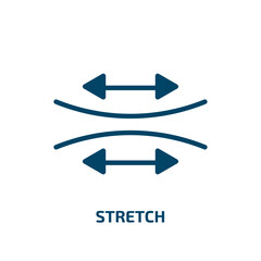 stretch icon from geometry collection. Filled stretch, exercise, stretching glyph icons isolated on white background. Black vector stretch sign, symbol for web design and mobile apps