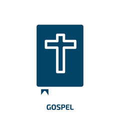 gospel icon from religion collection. Filled gospel, church, faith glyph icons isolated on white background. Black vector gospel sign, symbol for web design and mobile apps