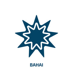 Obraz premium bahai icon from religion collection. Filled bahai, religion, religious glyph icons isolated on white background. Black vector bahai sign, symbol for web design and mobile apps