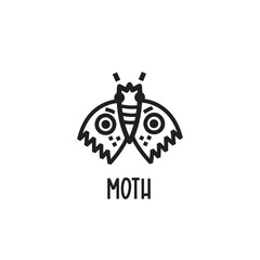 Decorative moth black lines logo
