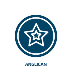 anglican icon from religion collection. Filled anglican, cross, religious glyph icons isolated on white background. Black vector anglican sign, symbol for web design and mobile apps