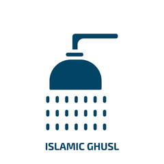 islamic ghusl icon from religion collection. Filled islamic ghusl, religion, islamic glyph icons isolated on white background. Black vector islamic ghusl sign, symbol for web design and mobile apps