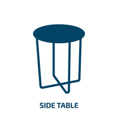 side table icon from furniture & household collection. Filled side table, interior, furniture glyph icons isolated on white background. Black vector side table sign, symbol for web design and mobile