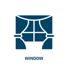 window icon from furniture & household collection. Filled window, home, house glyph icons isolated on white background. Black vector window sign, symbol for web design and mobile apps