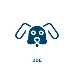 dog icon from furniture & household collection. Filled dog, food, pet glyph icons isolated on white background. Black vector dog sign, symbol for web design and mobile apps